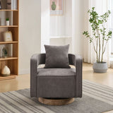 29.1"W Swivel Accent Open Back Chair Modern Comfy Sofa Chair With Weathered Base For Nursery Bedroom W1298P192482