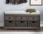 ZUN Collection Wood Storage Bench with 3 Drawers and 3 Baskets 59768756