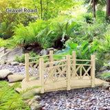 4.7ft Garden Bridge Arc Wood Footbridge Decorative Pond Bridge Prohibited by 86306248