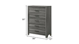 Denver Modern Style 5-Drawer Chest Made with Wood in Gray B009P272310