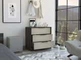 Cannon 3-Drawer Rectangle Dresser Black Wengue and Light Oak B06280504
