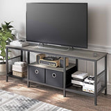 ZUN 55 inch TV Stand for Living Room, Entertainment Center with Fabric Drawers Storage, Television Media 52477479