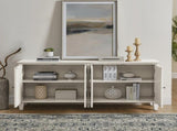 65.2" Mid Century Modern Sideboard Buffet Cabinet with Storage, Symmetrical Geometric Accent Coffee W1801P346230