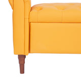 Orange, Multifunctional Storage Sofa Stool with Pu Leather Armrests 38764058