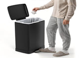 Black 17 Gallons Pedal Trash Can with Soft Close Lid, Removable Inner Bucket & Detachable Wheels, 74963534