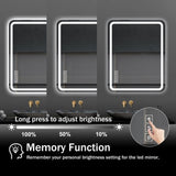 40x32 Inch LED Bathroom Mirror Vanity Mirrors with Front Lights Wall Mounted Anti-Fog Frameless Make W2709P179006