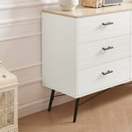 ZUN 6 Drawer Dresser for Bedroom with Deep Drawers, Wood & Chest of Drawers, Modern White Long W1820P152744