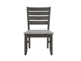 Set of 2 Dining Chairs with Fabric Upholstered Seat, Dark Grey B016P227268