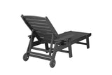 Lounge Chair Outdoor with Wood Texture,Oversized Chaise Chair with 5 Positions, HDPE, Patio W2103P254600