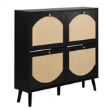 2 rows of 4 dump buckets with high-leg arched rattan shoe cabinet particle board plastic rattan 05313315