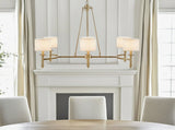 6-light Chandelier with Fabric Drum Shades B035P264528