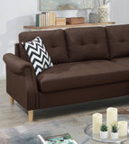 ZUN Living Room Corner Sectional Dark Coffee Polyfiber Chaise sofa Reversible Sectional HS00F6457-ID-AHD