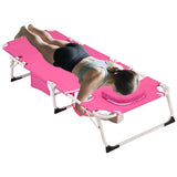 3-in-1 Heavy Duty Tanning Chair with Face Hole Adjustable 5-Position Folding Chaise Lounge Chairs W3399P310199