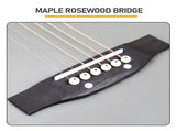 38 Inch Acoustic Guitar for Beginners, H Body Shape, Basswood Folk Guitar in Matte Gray, 6-String 07444592