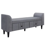 ZUN Upholstered Wooden Storage Bench with 2 Drawers For Bedroom,Fully Assembled Except Legs and 60870598