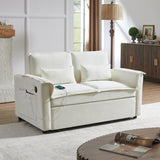 Modern Fabric Convertible Loveseat Sleeper Sofa Couch with Adjustable Backrest, 2 Seater Sofa With W1123P283641