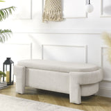 Linen Fabric Upholstered Bench with Large Storage Space for the Living Room, Entryway and W48790040