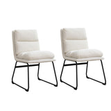 ZUN Milos Contemporary Upholstered Dining Chairs, Set of 2, Vanilla White T2574P245418