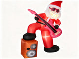 Guitar Santa Inflatable 8ft with Music & Light-Up Mouth, 190D Polyester Christmas Yard Decor, US 72694836