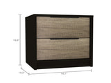 Black Wengue and Pine 2-Drawer Nightstand B06280501