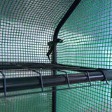 Walk-in Greenhouse for Outdoors with Roll-up Zipper Door, 18 Shelves, PE Cover, Small & Portable W2225142615
