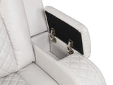 BENZ LED & Power Reclining Sofa Made With Faux Leather in Ice 659436286627