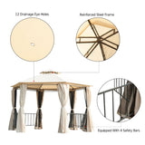 13ft x 13ft Patio Gazebo-Beige-AS 79825695