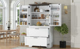 Modern Farmhouse Style Wooden Cabinet with Sturdy Frame with Inside Door Storage Divider with W1580P257492