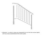 Handrails for Outdoor Steps, Iron Handrail Fits 3 Step, Transitional Handrail with Installation Kit, 75309135