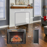 ZUN 28inch Infrared Electric Fireplace Insert, Touch Panel Home Decor Heater, With Cracking Sound W1769P191328