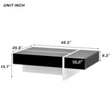 ON-TREND Contemporary Rectangle Design Living Room Furniture, Modern High Gloss Surface Cocktail WF292142AAB