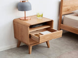 Pure Solid Wood Bedside Cabinet Modern Simple Nightstands Oak Bedside Cabinet Nordic Bedroom Solid W1283P376337