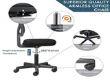 Small Desk Chair Wheels Armless Low-Back Office Chair Ergonomic Adjustable Computer Desk Chair 45125487