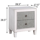 ZUN Rustic Grey and Weathered White 2-drawer Nightstand B062P181343