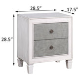 Rustic Grey and Weathered White 2-drawer Nightstand B062P181343