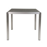 ZUN Outdoor Dining Table - Anodized Aluminum - Wicker Table Top - Square - Silver and Gray - 35" 64420.00