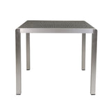 ZUN Outdoor Dining Table - Anodized Aluminum - Wicker Table Top - Square - Silver and Gray - 35" 64420.00