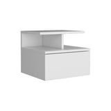 ZUN Adele Floating Nightstand , End Table, Side Table Drawer, Open Top Shelves -White B20092133