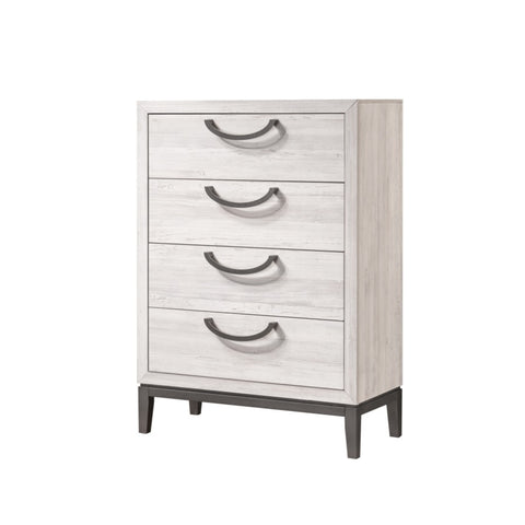 ZUN 1pc Unique Design Contemporary Sleek Chest 4- Drawers Storage Bedroom Wooden Furniture Solid Wood B011P266108