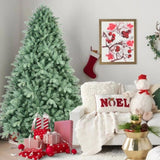 Artificial 6ft Blue green Tint Christmas Tree with 1878 PE/PVC Mixed Branch Tips, memory wireiron 68141571