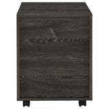 ZUN Dark Oak 2-Drawer File Cabinet with Casters B062P153725