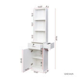 ZUN White modern simple hair desk, multi-layer storage, large storage space W1778140783