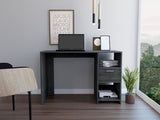 Computer Desk with 1-Drawer and 2-Open Storage Shelves, Smokey Oak B097133109