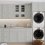 30"in. W x 21"in. D x 34.5"in. H in Shaker Dove Plywood Ready to Assemble Floor Vanity Sink Base T3210P297526