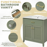 ZUN 30-Inch Bathroom Vanity with Ceramic Sink Combination, Ample Storage - Features 1 Pullout and WF530810AAF