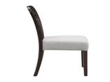 Dining Chairs Set of 2, Upholstered Kitchen Side Chairs with Gray Fabric Seating Dark Brown Solid N779P236958E