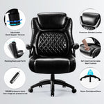 ZUN Big & Tall 400lb Ergonomic Leather Office Chair Executive Desk Chair W1692122266