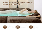 2-seater Modular Sectional Sofa Couches,Soft Fluffy Plush Fabric Bottom Anti-Slip Design,32D High W714P380147