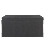 ZUN Simple And Practical Outdoor Ratton Deck Box Storage Box Black Four-Wire 73313888