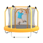 ZUN 55-inch Trampoline for Kids Indoor & Outdoor Small Toddler Trampoline with Basketball Hoop W1163P248687